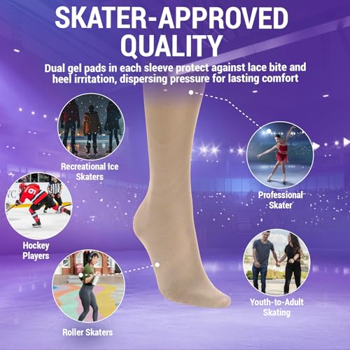 Image of Kami-So Ice Skating Socks, Knee High Moisture-Wicking, Breathable, Lightweight, Durable, Figure Skates Accessories (2 Pack)