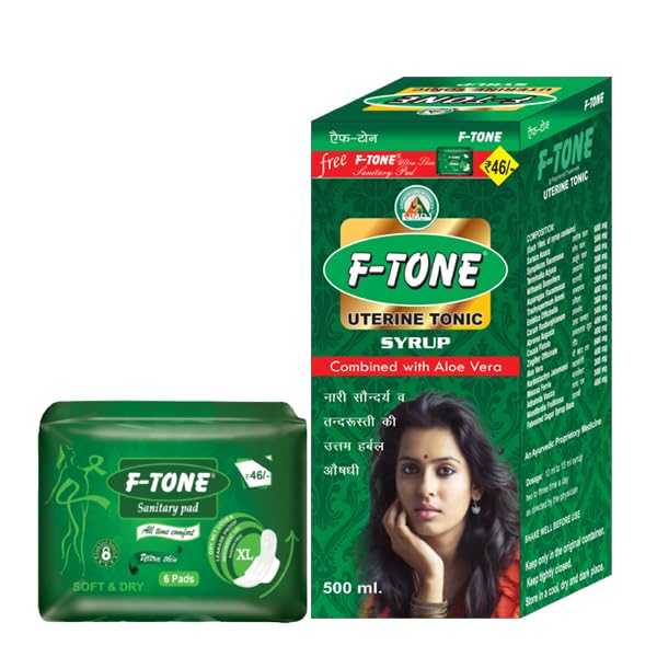 F-tone Uterine Tonic - Ayurvedic Syrup for Female Health, 100% Natural | 500ml. Get1 Free F-Tone Ultra Thin Sanitary Pad XL 280mm (6 Pads) for Women | Ayurvedic Uterine Tonic For Women-image-26