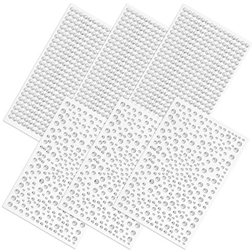 2100 Pieces Clear Rhinestones Stickers, SourceTon Self Adhesive Crystal Stickers Diamond Stickers, Stick on Rhinestone Strips for DIY Craft and Art Project (Clear)