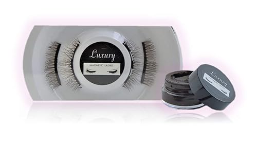 Juego de pestañas postizas magnéticas de lujo y delineador de ojos magnético color marrón extra corto 0394in