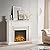 LegendFlame Fireplace Suite Hesper, 52 Inch Mantel Surround, Cream White with Light Grey Brick Finish, with 26 Inch Electric Fireplace Insert, Heater, Timer, Mood Light, Remote Control