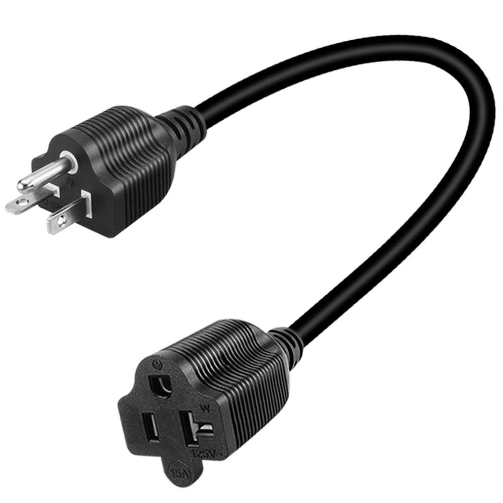 Strhowill NEMA 5-20P to 5-15/20R Power Cord - 20 Amp Male Plug to 15A/20A Household Female Power Cable - 12AWG, 1FT/0.32M (5-20P to 5-15R & 5-20R) -