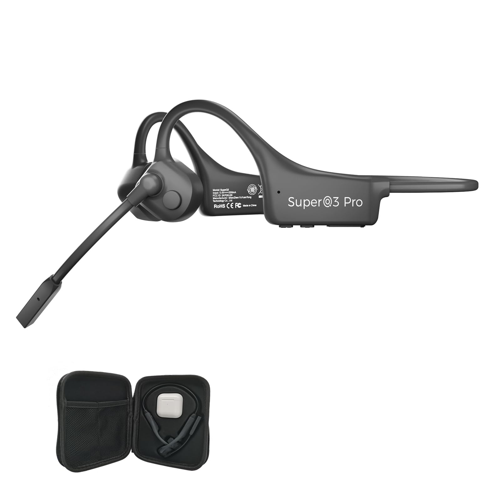 Super@3 Pro 骨伝導イヤホン Bluetooth マイク付 テレワークAmazon.co