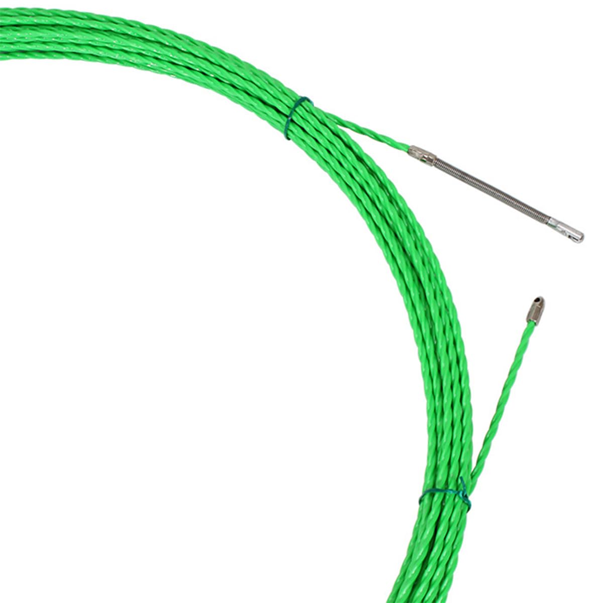 ANCLLO Retractable Cable Pulling Aid 20 m, Spiral Pull Wire with Guide Springs 4.5 mm, Ideal for Cable Laying in Empty Pipes Green - Image 2