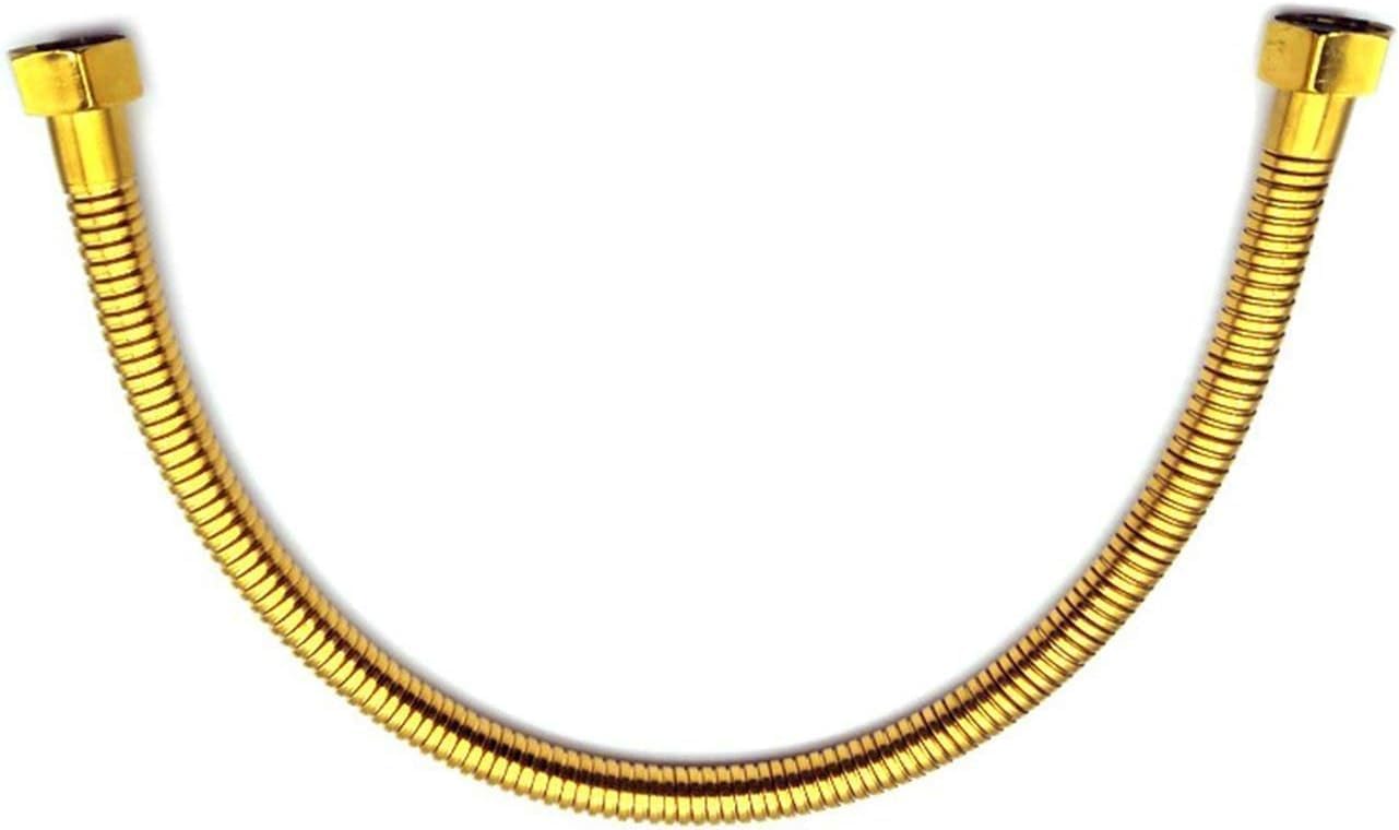 50cm Gold Stainless Steel Plumbing Hose and Angle Valve Connector - Bathroom Toilet Pipe Fittings, 1/2 Inch Water Supply Line for Sink Faucet Installation