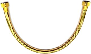 50cm Gold Stainless Steel Plumbing Hose and Angle Valve Connector - Bathroom Toilet Pipe Fittings, 1/2 Inch Water Supply Line for Sink Faucet Installation