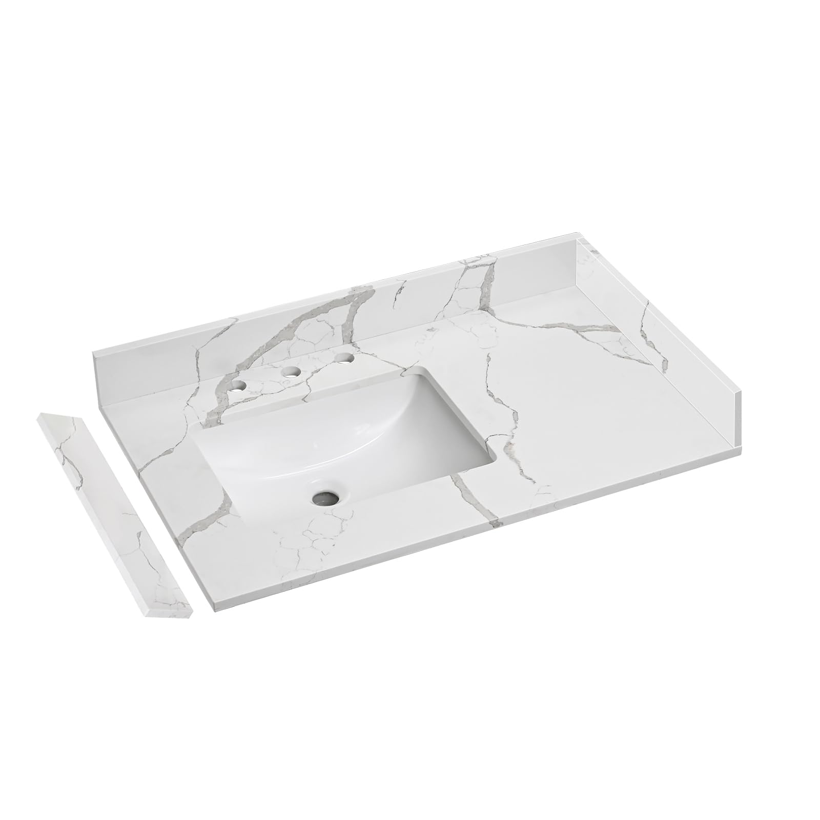 EQLOO 36 Quartz Calacatta River Vanity Top