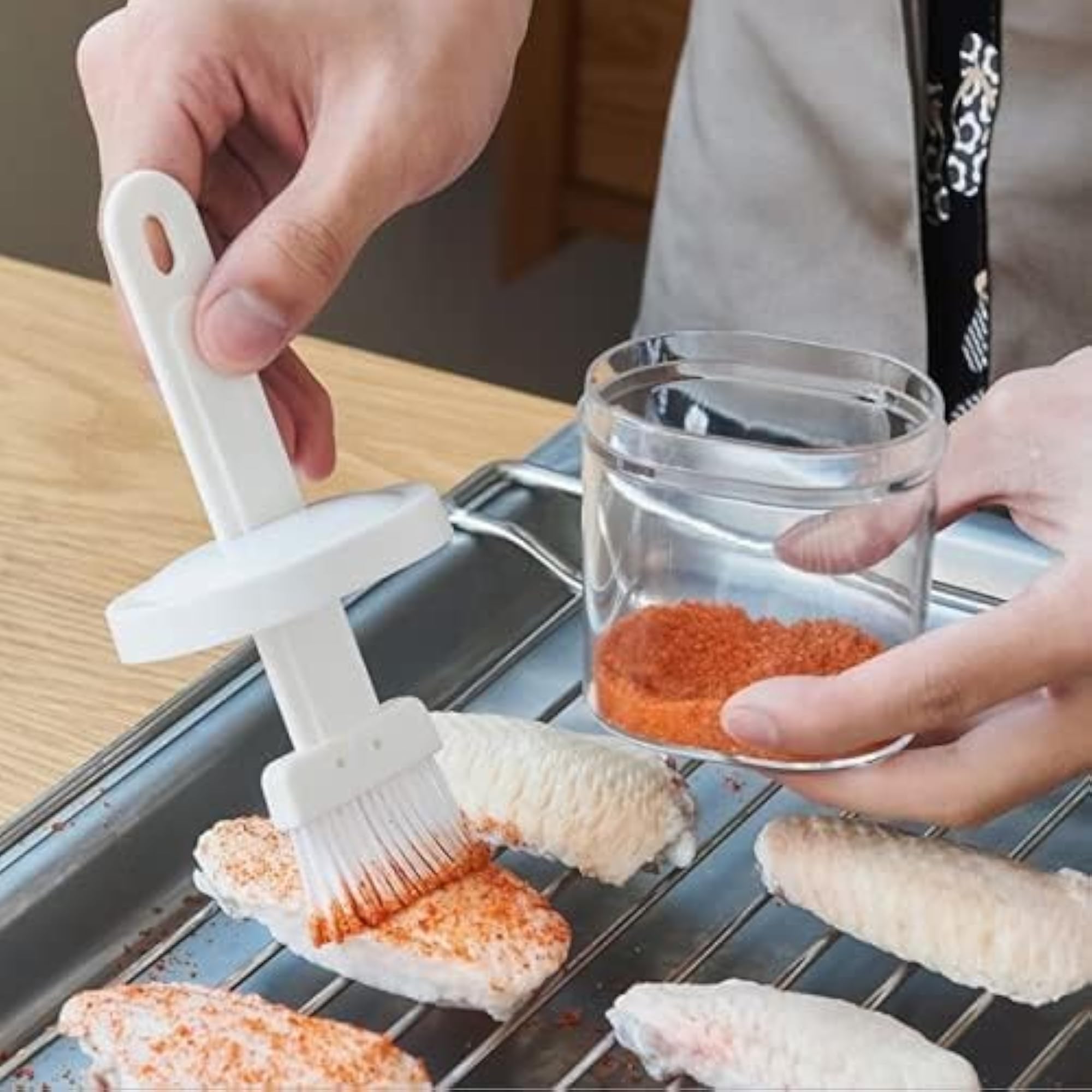 Multicolor Oil Bottles with Brush for Kitchen