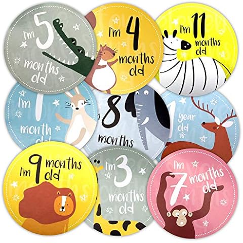 Baby Monthly Sticker for Baby boy Girl Floral Baby Milestone Sticker Newborn Stickers Baby Month Stickers First Year Monthly Milestone Baby Keepsake Gifts for Newborn Set of 12 Cover