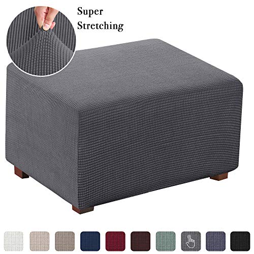 Stretch Ottoman Slipcover Folding Storage Stool Furniture Protector Soft Rectangle slipcover with Elastic
