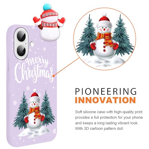 Coque iPhone 16 Merry Christmas en silicone lot de 2 avec poupée 3D