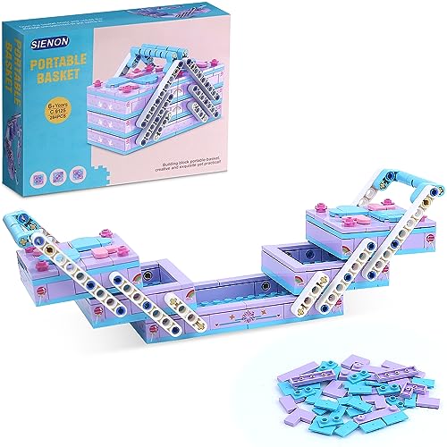 SIENON Dots Jewelry Box Building Toy Buildable Desk Tidy Organizer or Storage Trays Building Jewelry Box Set DIY Craft Decorations Art Kit Creative Portable Basket Building Toy for Kids