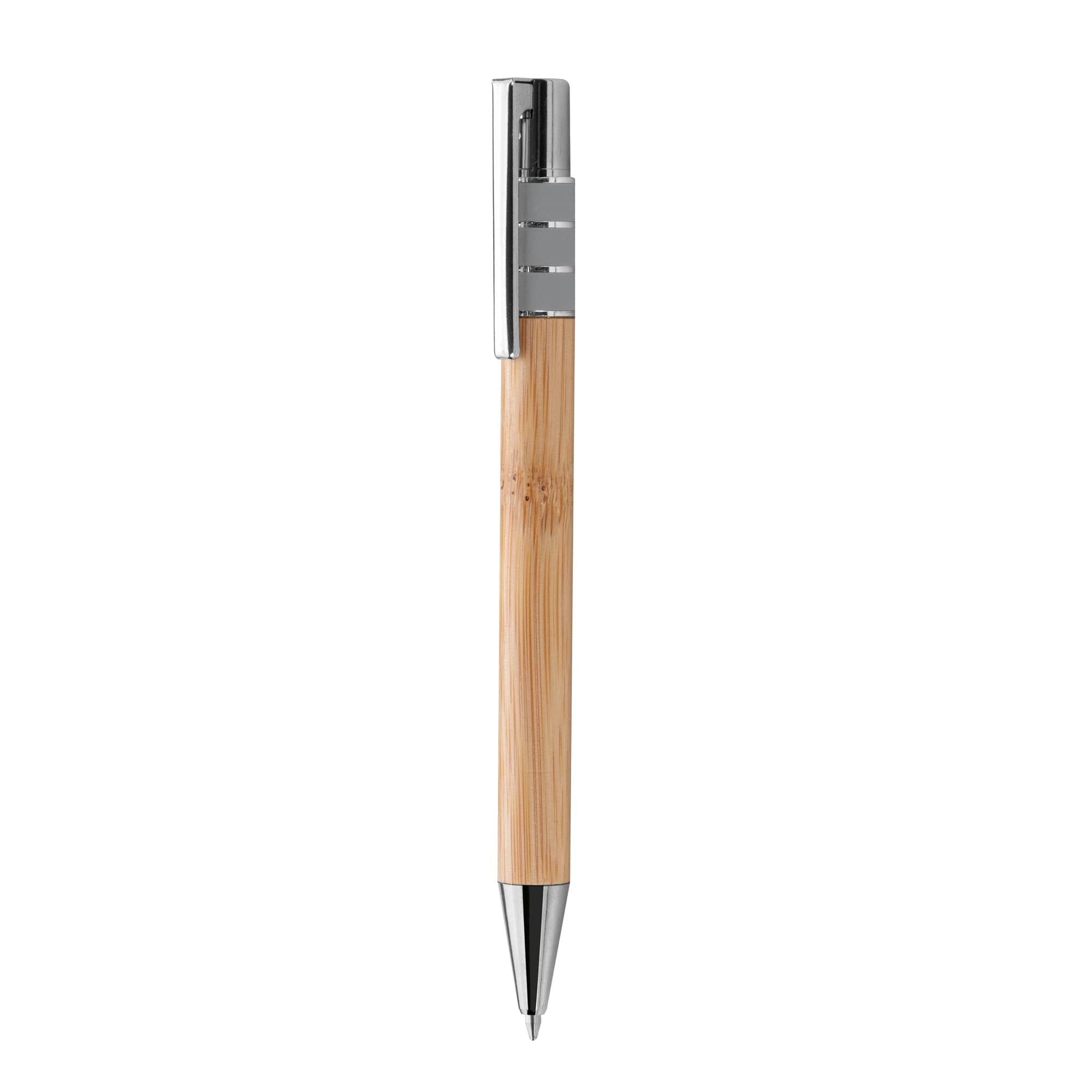 Penna a scatto in bamboo personalizzata con incisione laser e scatola regalo in legno PN13
