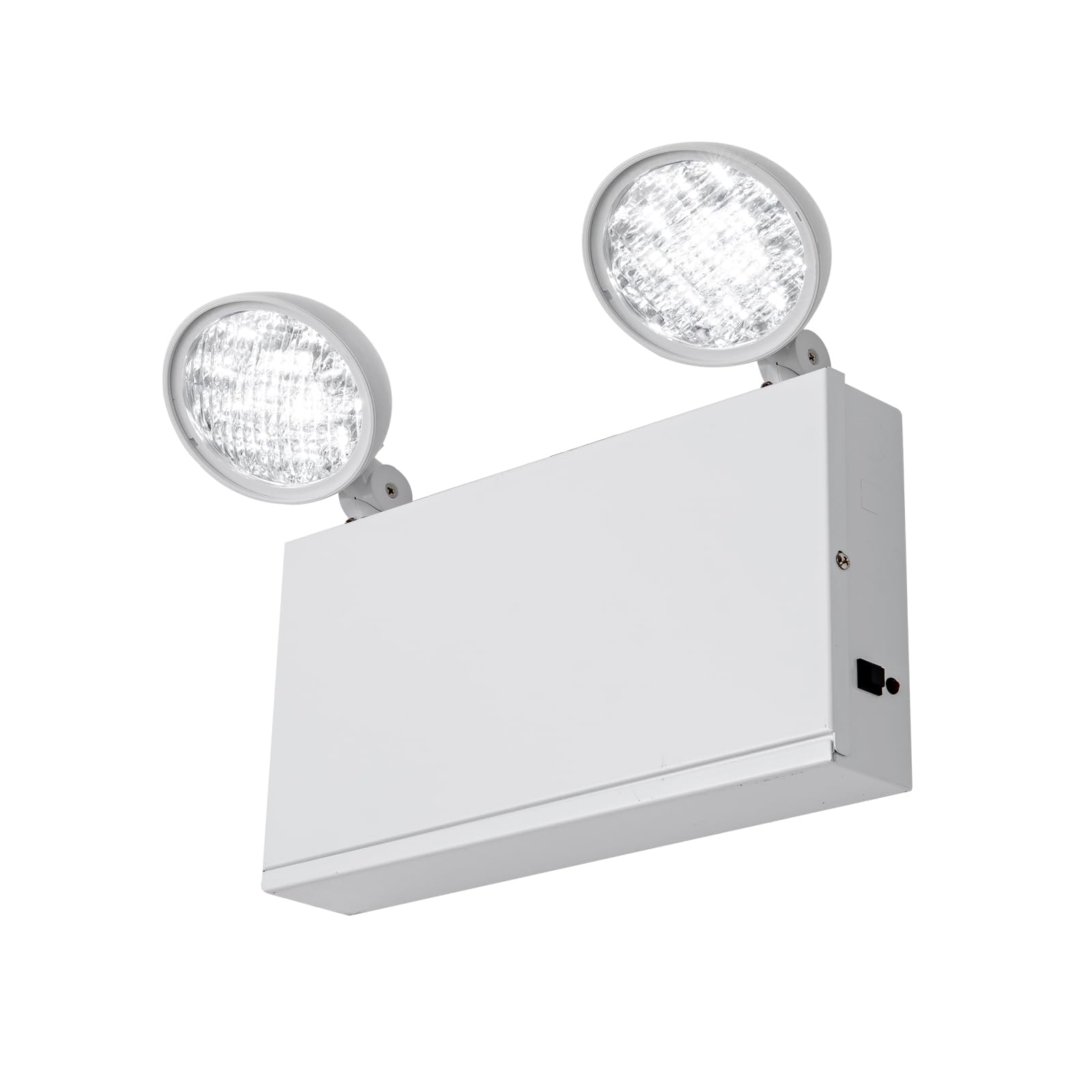 New York City Approved Emergency Light, Emergency Lights with Battery Backup, White Steel Housing, AC 120/277V, Two Heads