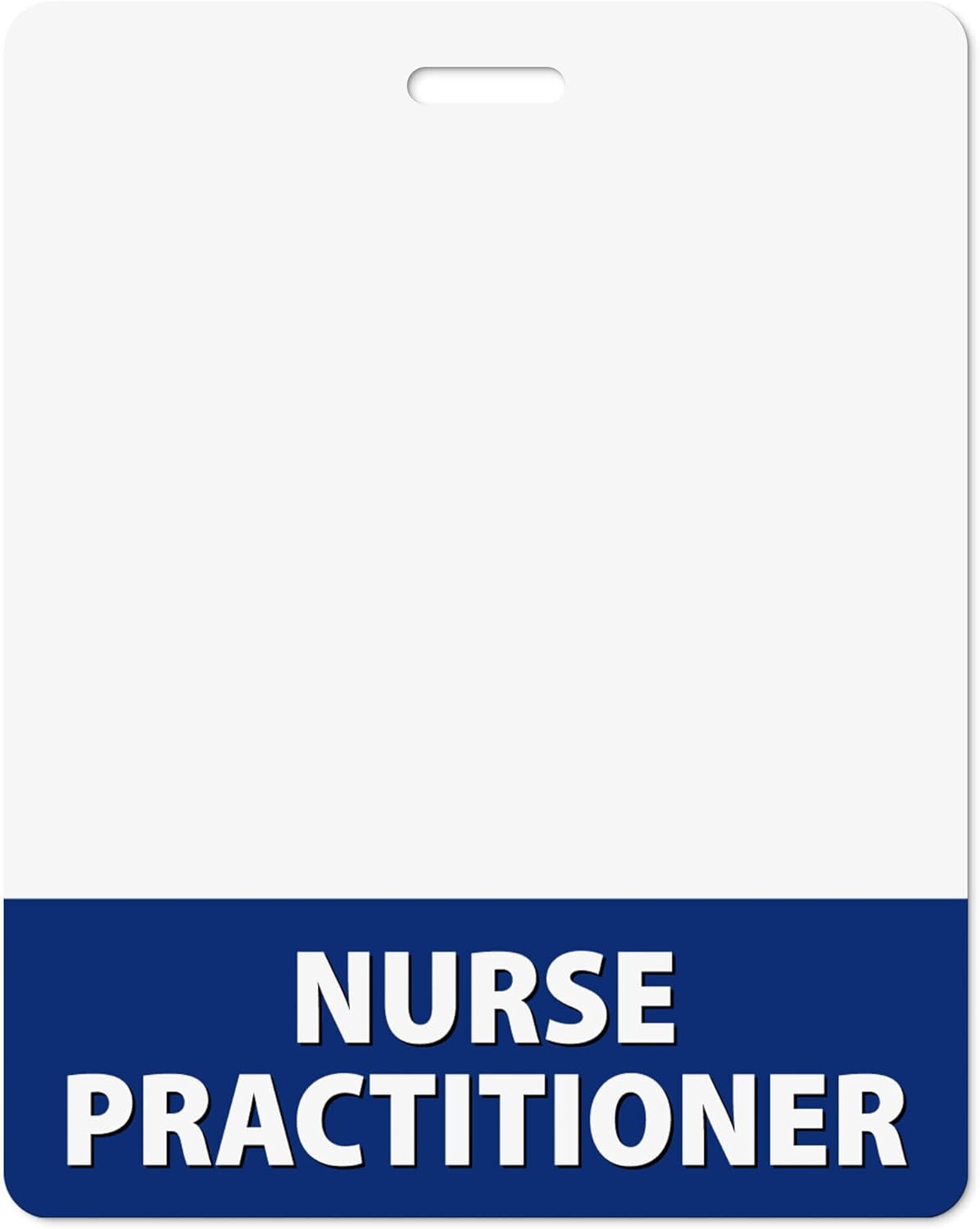Nurse Practitioner Badge Buddy Horizontal Oversized Navy Blue Heavy Duty 100 Pcs - Elevate Your Style - Spill & Tear Proof Cards - 2 Sided USA Printed