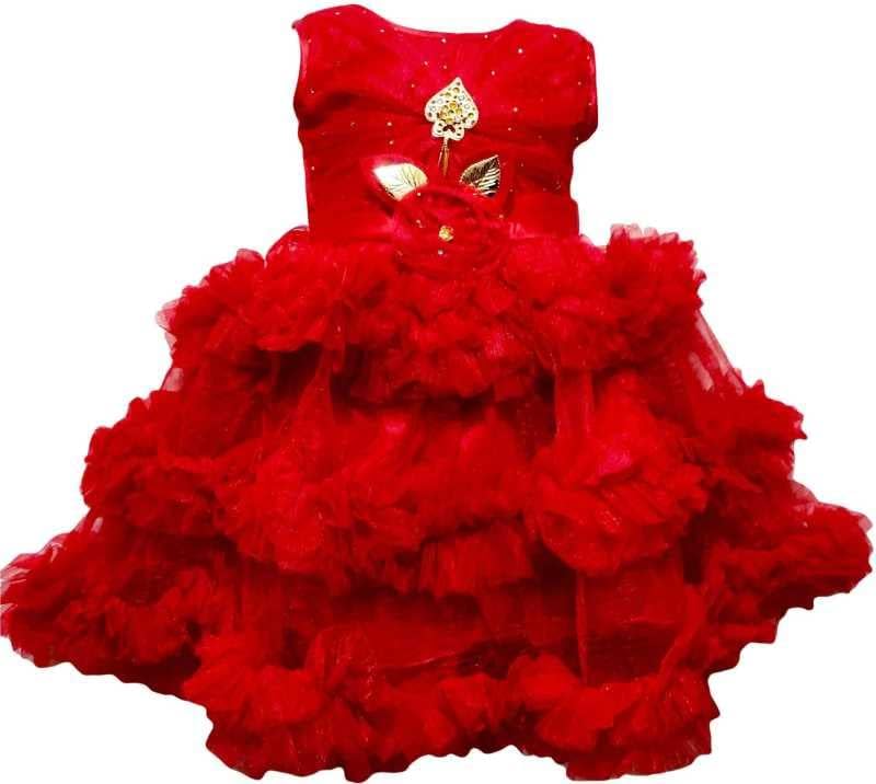 K BABU Baby Girl Knee Length Frock Dress for Baby Girls || Dress for Baby Girls Clothes for Baby Girls Baby Girl Dress (0 Months-12Months)