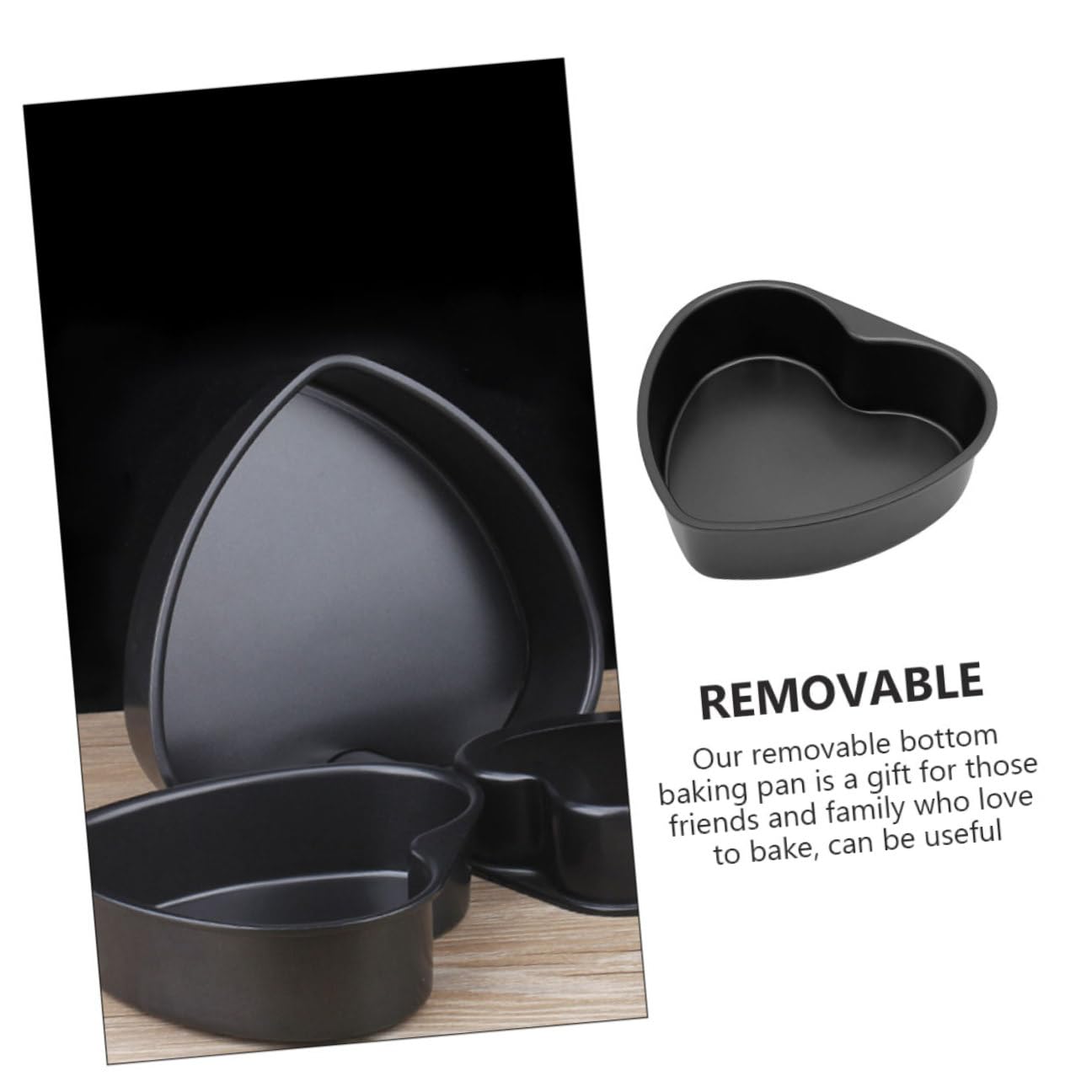 Molde para Tartas Forma de Corazón con Fondo Desmontable Molde de Aluminio Antiadherente para Bizcochos Pequeños Bandeja Útil para Hornear Casa y Fiestas Resistente y Duradero