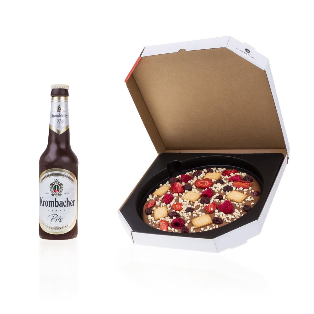 Feierabend-Set Schokobier Schokopizza Geschenkidee Männer Vatertag alkoholfrei