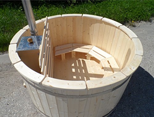 Preisvergleich Produktbild Orginal ! Baderzuber 200 Sibirische Fichte mit Edelstahlofen fertig montiert!