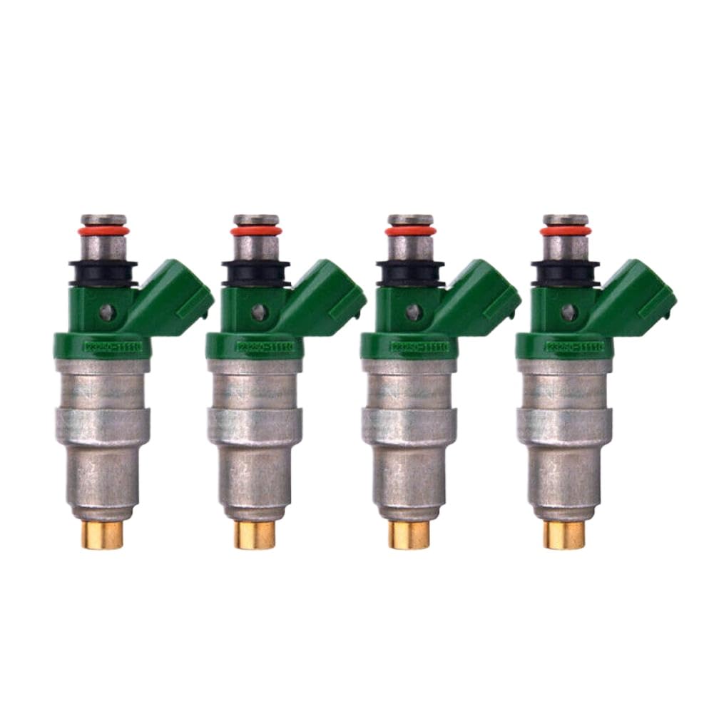 Fdeqalx Onecolor 4Pcs Fuel Injector 23250-11110 Compatible With Toyota Starlet 1995 1996 1.3L 4E-Fe Tercel 1994 Paseo 1994 1995 1.5L 5E-Fe