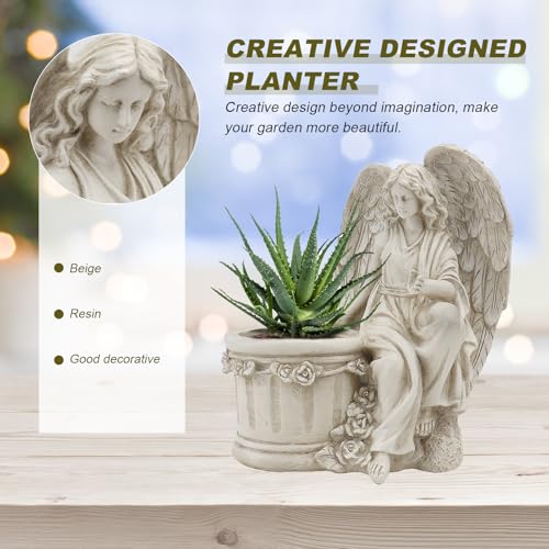 Statue d'ange pot de fleurs résine résistant aux intempéries extérieur