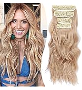 LE SECRET 4Pcs Hair Extensions 20 inches Clip in Hair Extensions Long Wavy Hair Extensions Clip i...