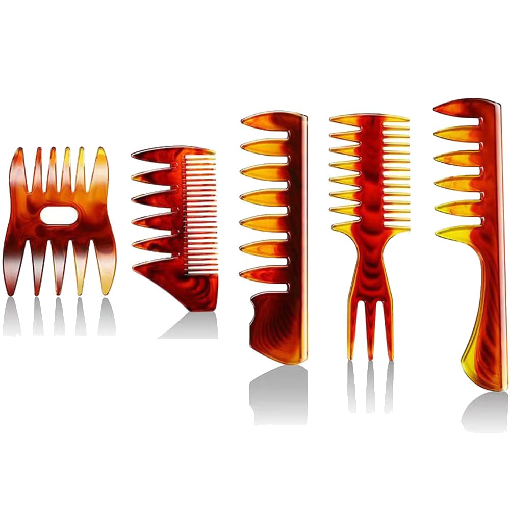 WFGKPXC コーム メンズ 櫛 くし ヘアブラシ 男女兼用 メッシュコーム メンズ 粗め サロン 仕事用 ヘアスタイリング 散髪 まとめ髪 スタイリングコーム 静電気防止 5本セット