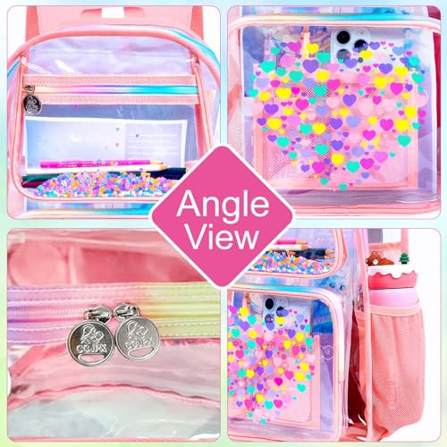 Image of AGSDON Clear Backpack, Heavy Duty Transparent Bookbag, See Through PVC Backpacks for Women Men