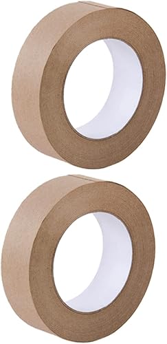 Miniatura 1 de STOBOK 2 rollos de cinta adhesiva Kraft Roll Cinta de embalaje Kraft fácil de usar cinta de sellado activada por agua para bricolaje y hogar