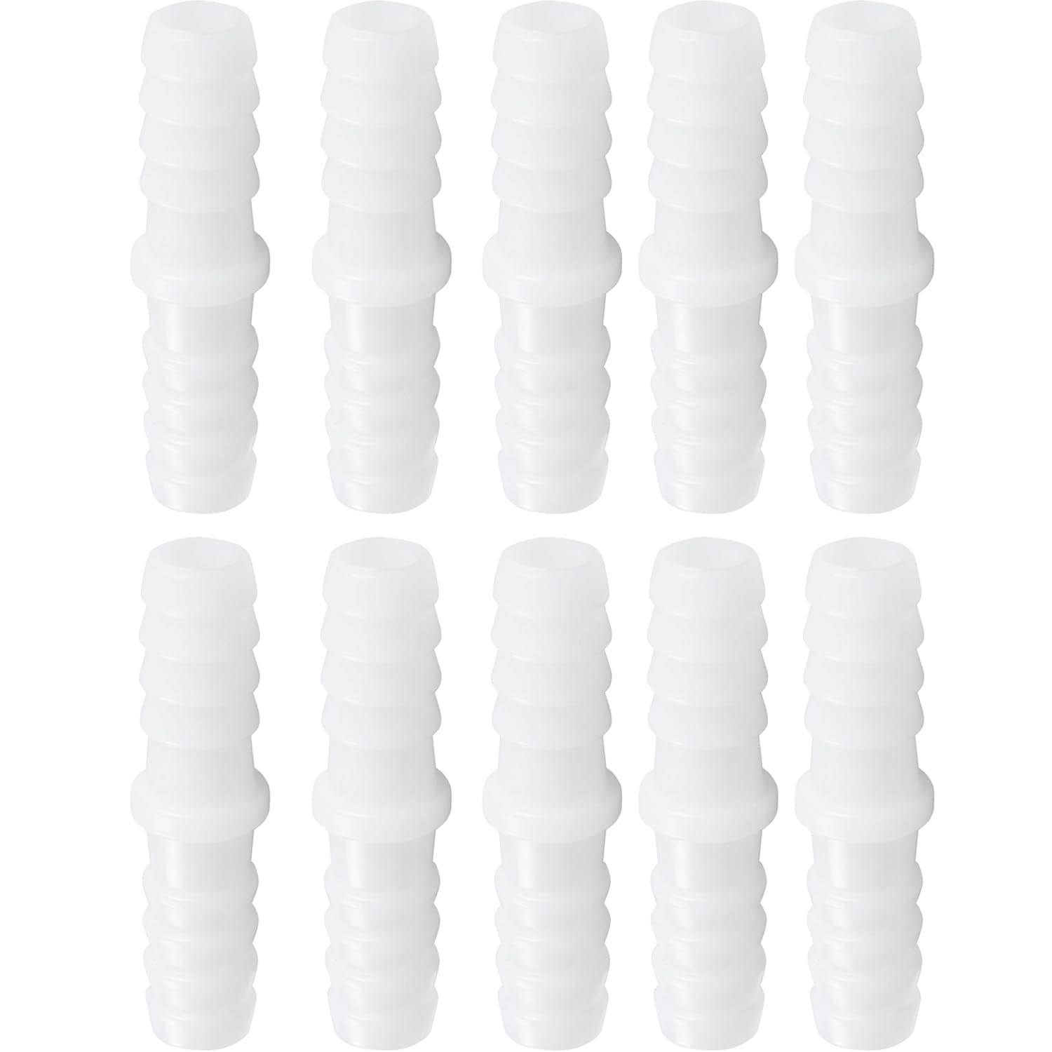 10Packs Plastic Hose Barb Fitting,12mm x 12mm Barbed Splicer Mender Joint Adapter Union Fitting