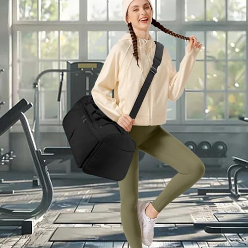 Travel Duffle Bag, Weekender Bags for Women with Shoe Compartment, Carry on Overnight Bag Gym Duffel Bag (black)2