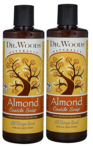 Dr. Woods Pure Almond Liquid Castile Soap with Organic Shea Butter, 16 Ounce (Pack of 2)