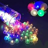 100 Pcs Multicolor LED Balloon Lights, Round Mini Tiny Flash Led Light Valentine's Day Balloon...