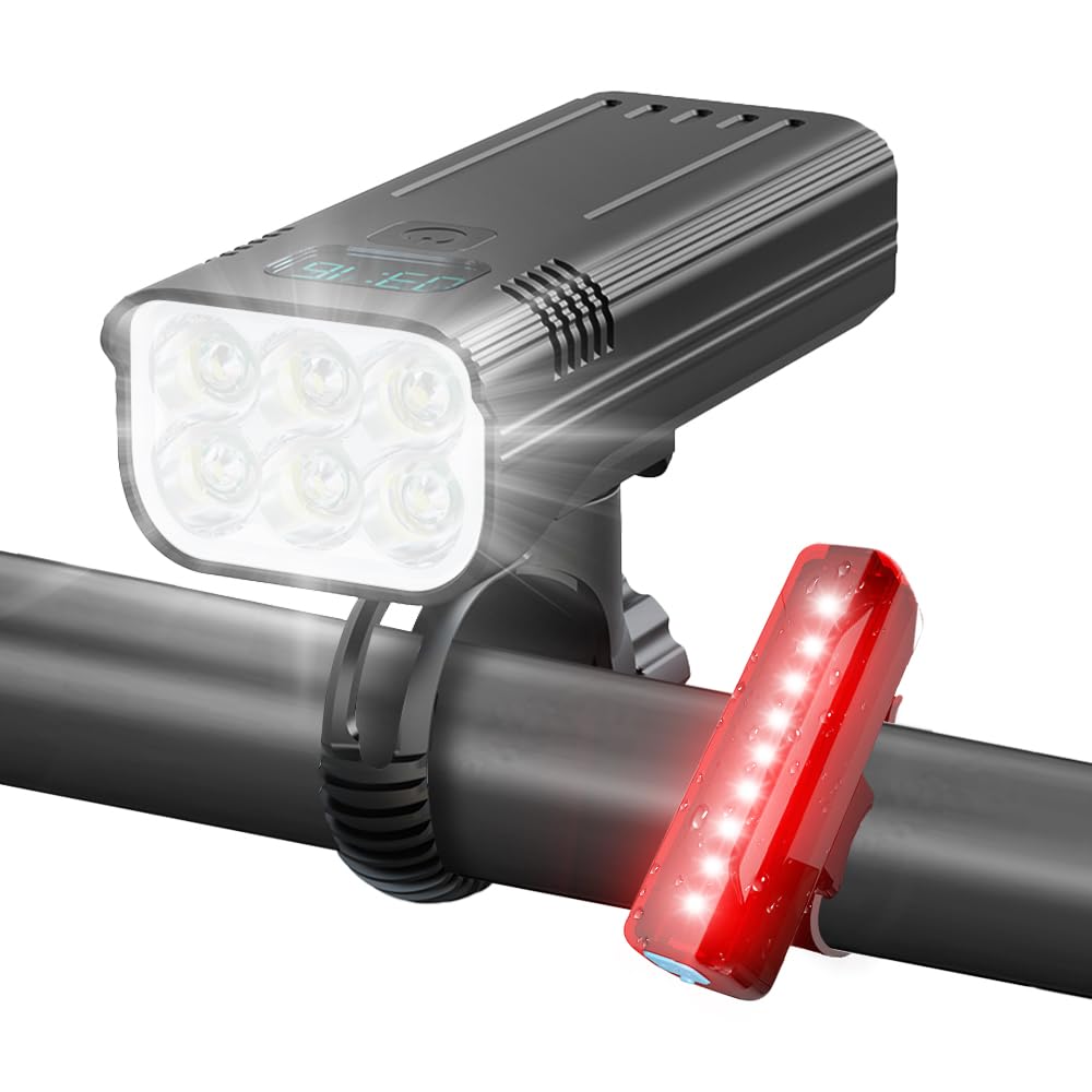Snowalva Cycle Lights Set Waterproof IPX5 Bicycle Lights USB Rechargeable