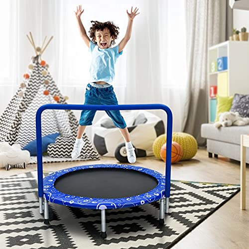 COSTWAY φ92cm Mini Trampolin, Fitness Trampolin faltbar, Kindertrampolin bis 150kg belastbar, Gartentrampolin, Indoor… – Bild 3