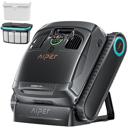 AIPER Robot Limpiafondos Piscina Scuba X1 Pro, Aspirador para Fondos de Piscina, Limpieza de Línea de Flotación,3 Modos,Planificación Inteligente y Programación, Ideal Piscinas Enterradas hasta 200m²