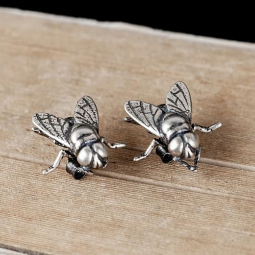 Pendientes de mosca decorativos pequeños de acero inoxidable punk 6