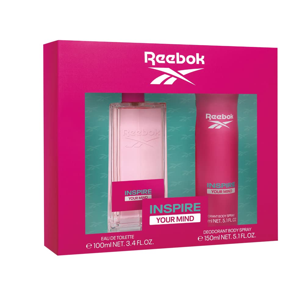 ReebokInspire Your Mind Women's 2 Piece Perfume 100ml and Deodorant Body Spray 150ml