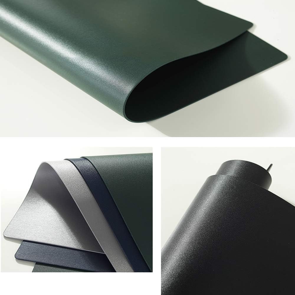 Mantel individual Mantel individual de cuero PU Mantel resistente al aceite Aislamiento antideslizante resistente al agua Durable Comedor de cocina de doble cara Multicolor opcional, gris (azul) ( Col
