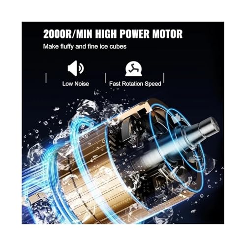 Máquina fabricadora de hielo, ralladora comercial de hielo eléctrica por hora, máquina para conos de nieve, con caja de hielo, mesa de trabajo, para hogar/cocina/acampada/RV miniatura 3