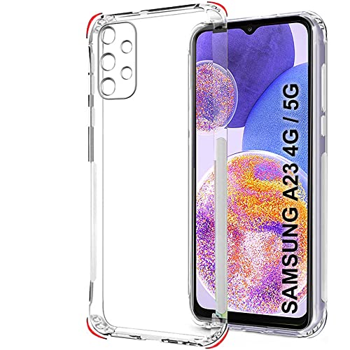 Image of TheGiftKart Back Cover Soft Case for Samsung Galaxy A23 4G /5G|Best Camera Protection|Inbuilt Dust Plugs & Anti-Slip Grip|Ultra Clear Slim Back Cover Case for Samsung Galaxy(TPU+Silicone|Transparent)