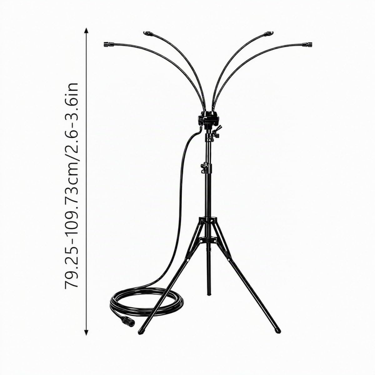 Brumisateur Terrasse,Système de brumisation extérieur réglable | Brumisateur sur Pied pour Terrasse, Jardin,Brumisateur Portable (Noir)
