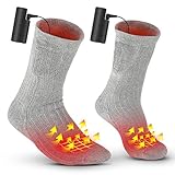 電熱ソックス URBENFIT ヒーター靴下 充電式バッテリー加熱(バッテリー付き) ヒーターソックス 加熱靴下 3段階調温 男女兼用 釣り サイクリング スキー アウトドア 防寒用靴下 プレゼントに最適 日本語説明書 … (灰)