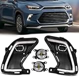 AFOGGEST Daytime Running Light For Toyota Grand Highlander 2024 2025 Driving Light Kit with White LED Fog Lamp Bulb DRL with Wiring Harness