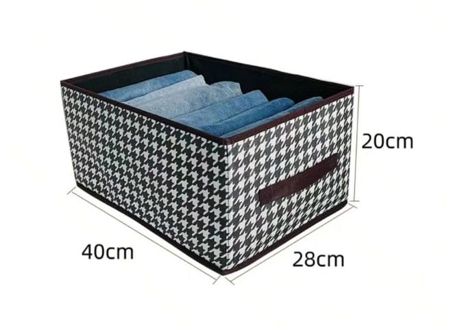 Handcuffs Foldable Wardrobe Organizer with Durable Handle, Stuff Storage Box Closet Drawer Organizers for Clothes, Toys, Books, Blanket (Brown) 4