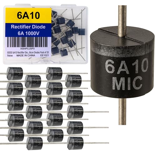 6A10 Diode Rectifier Diode 1000 Volt 6 Amp Electronic Silicon Diodes high-Current, high-Voltage Rectifier diode in a DO-201AD Package, Ideal for Power Supply Applications.