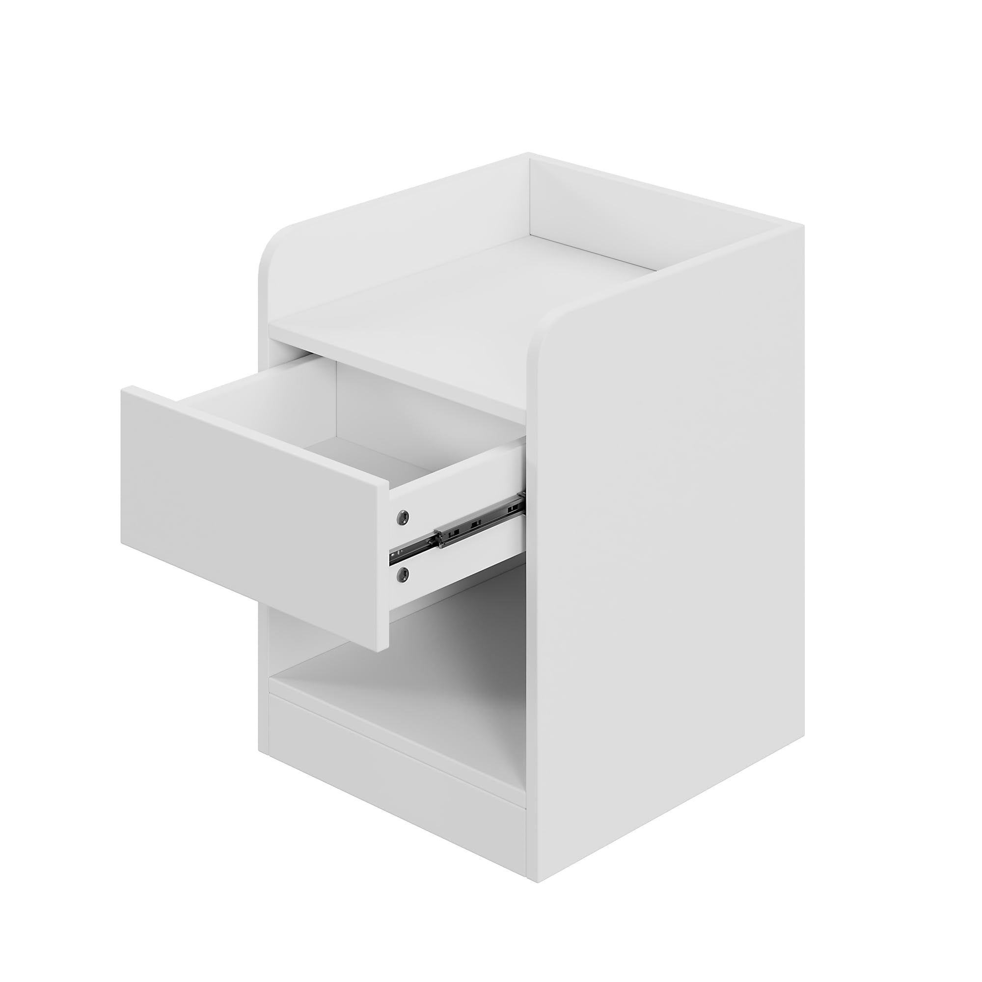 Letto Matrimoniale In Legno Massello 140x200 Cm – Con Testiera Imbottita E Vano Contenitore, Comodino, Panca Contenitore E Cassetti, Bianco, Senza Materasso, Carico 200 Kg