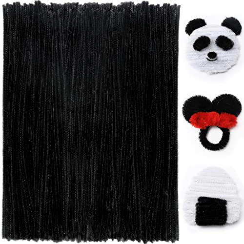 Image of Praisebank Black Pipe Cleaners for Crafts (200pcs), Chenille Stems for DIY Projecets, Arts & Crafts Supplies for Festival Party Decorations