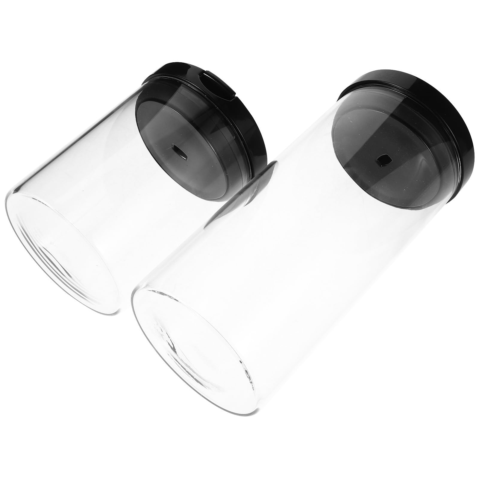 Tarros de Vidrio Herméticos 2 Piezas 700ml y 1200 Ml | Tapa de Plástico Negra, Acabado Transparente Minimalista, Uso en Despensa y Encimera, para Arroz y Granos