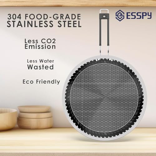 Image of Esspy 11inch /28cm Tri-Ply Honeycomb Stainless Steel Non-Stick Tawa for Roti & Dosa, Metal Utensil Safe, Induction & Gas Compatible, Even Heat, PFOA-Free, Chapati /Paratha Tawa